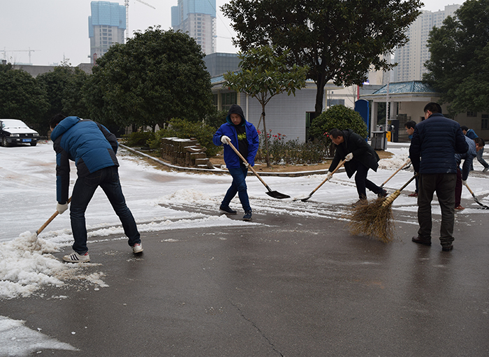 铲雪除冰保通畅 齐心协力护园区